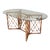 Chinese Chippendale Style Bamboo Dining Table With Oval Glass Top For Sale