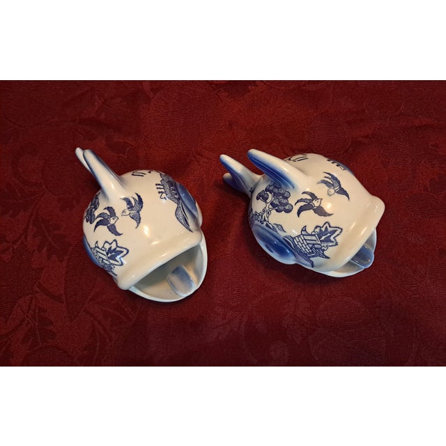 Mid-Century Pair of Blue Willow Personal Ashtray Fish Shaped For Sale - Image 18 of 18