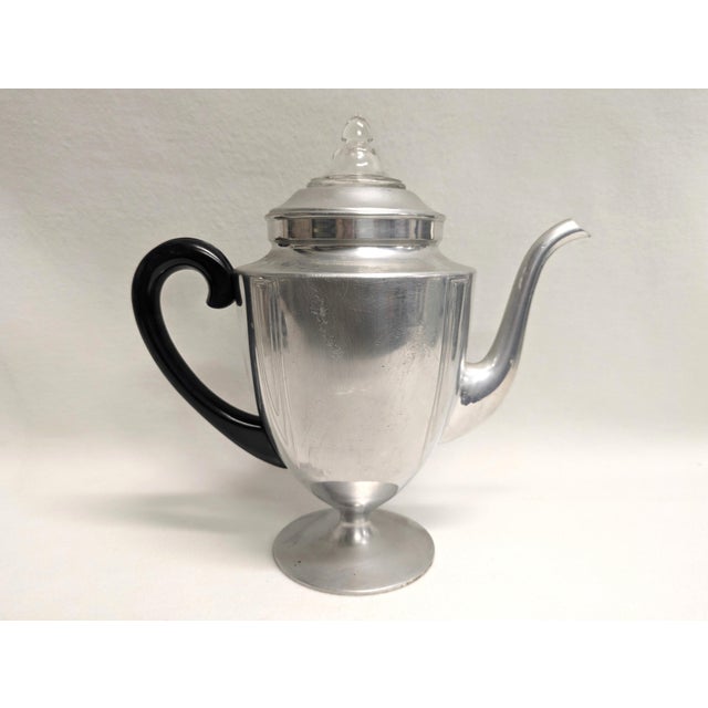 Art Deco Mid-Century Aluminum Coffee Server For Sale - Image 3 of 10