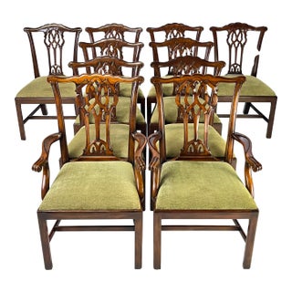 Theodore Alexander Althorp Collection Pierced Back Chippendale Dining Chairs - Set of 10 For Sale