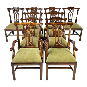 Theodore Alexander Althorp Collection Pierced Back Chippendale Dining Chairs - Set of 10