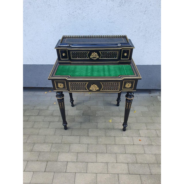 Napoleon III Ebonized Ladys Writing Desk, 1860s For Sale - Image 3 of 7
