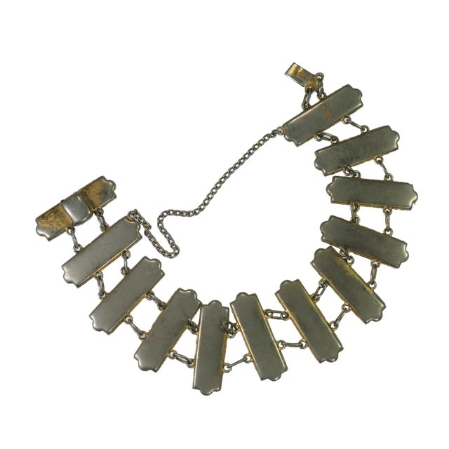 Metal Vintage Japanese Niellowork Bracelet 1940s For Sale - Image 7 of 7