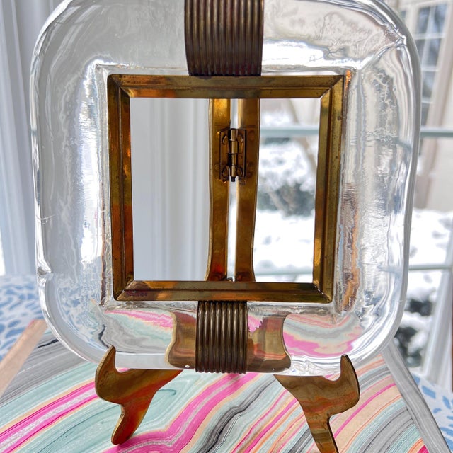 Italian Vintage Murano glass picture frame // midcentury photo frame // murano glass // Italian glass // blown glass // art glass // collectible For Sale - Image 3 of 10