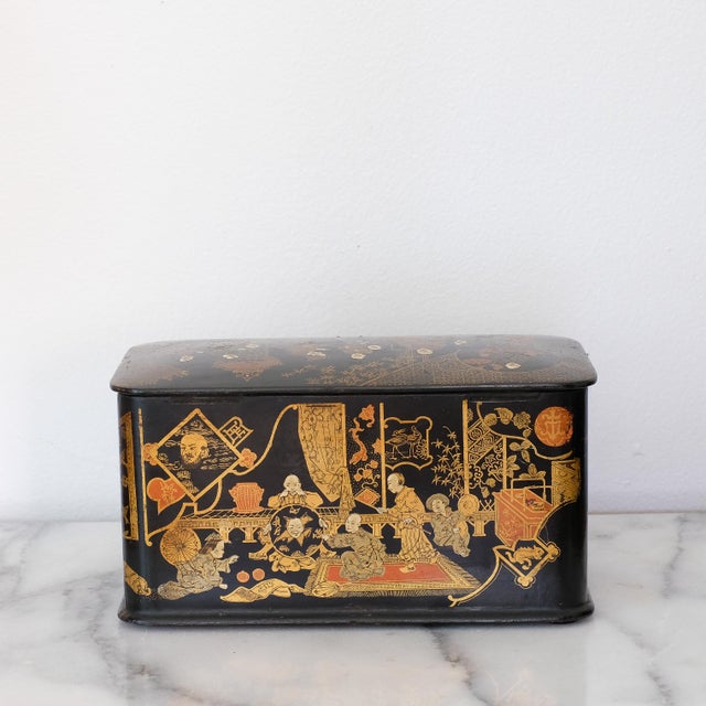 Antique Japanese Black Lacquered Tea Caddy For Sale - Image 4 of 7