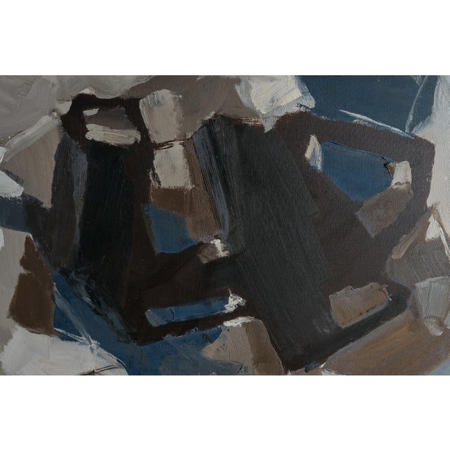Mid-Century Modern Large 46" Framed Mid Century Abstract Expressionist Painting by Gillespie For Sale - Image 3 of 9