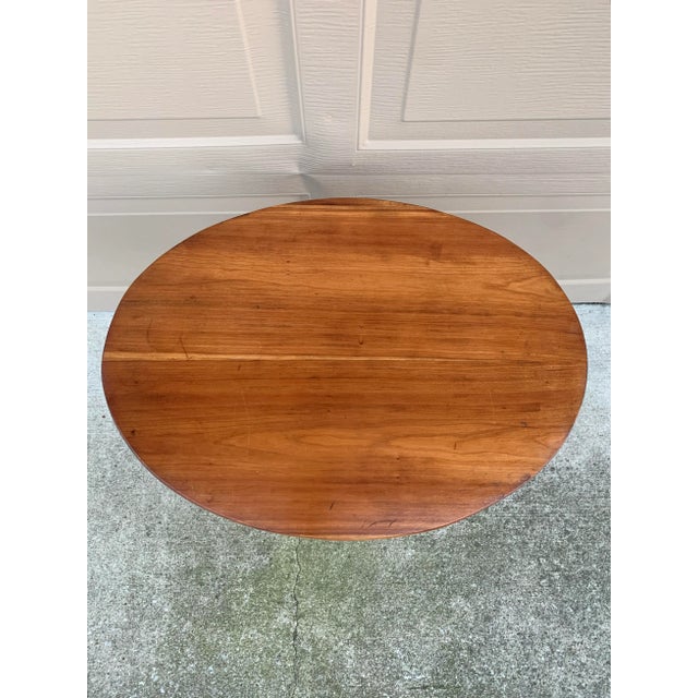 Wood Antique Georgian Cherry Candle Stand or Side Table, Mid 19th Century For Sale - Image 7 of 11