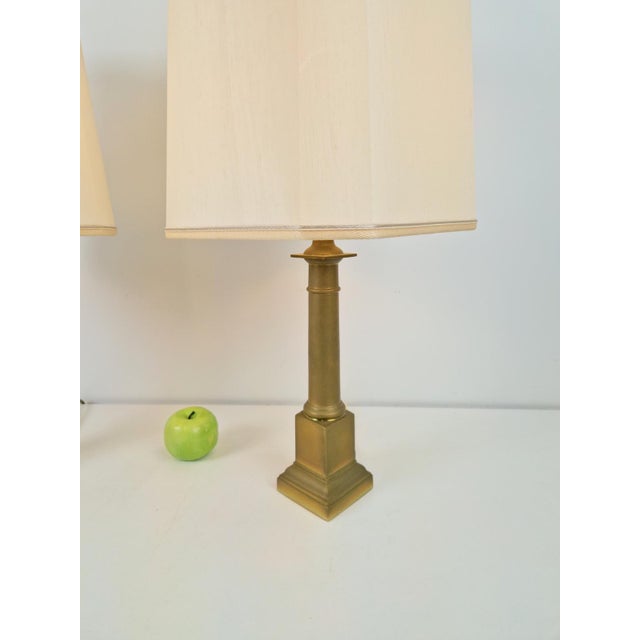 Neoclassical Empire Brass Table Lamp, France, 1960, Set of 2 For Sale - Image 14 of 17