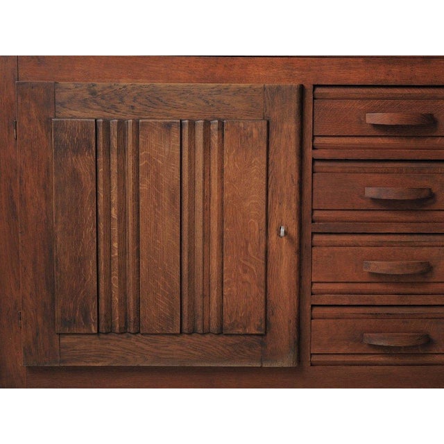 Brown French Art Deco Oak Sideboard, 1940 For Sale - Image 8 of 18
