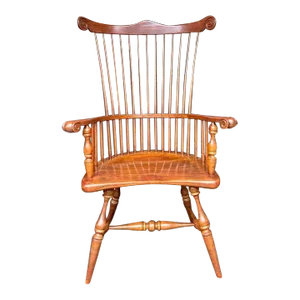 Mid 20th Century Vintage Philadelphia Style Comb Back Arm Chair by Duckloe Brothers