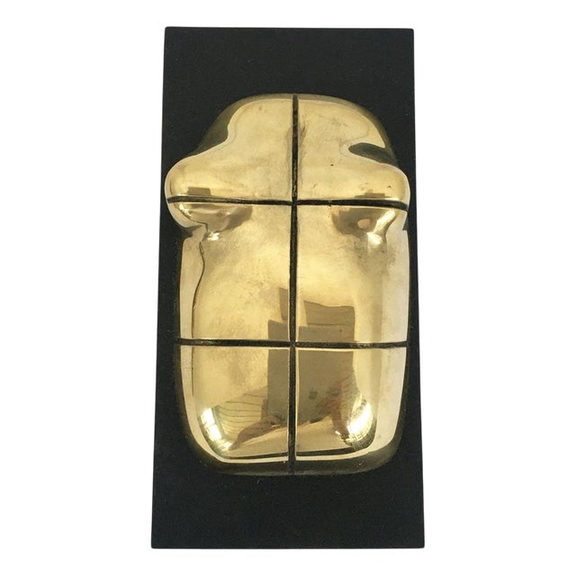 Vintage Italian Bronze Abstract Sculpture by Jiro Sugawara, 1980 For Sale