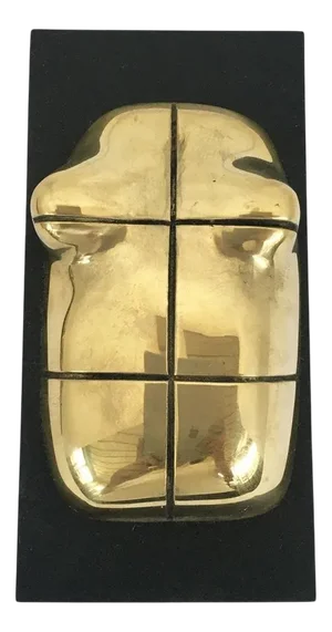 Vintage Italian Bronze Abstract Sculpture by Jiro Sugawara, 1980