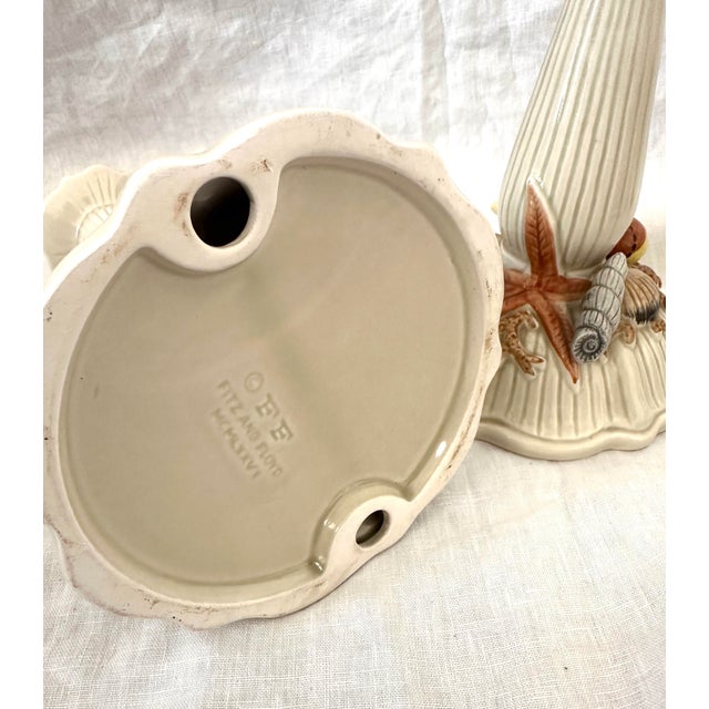 1970s Vintage Fitz & Floyd "Shell" Pillar Holders For Sale - Image 5 of 6