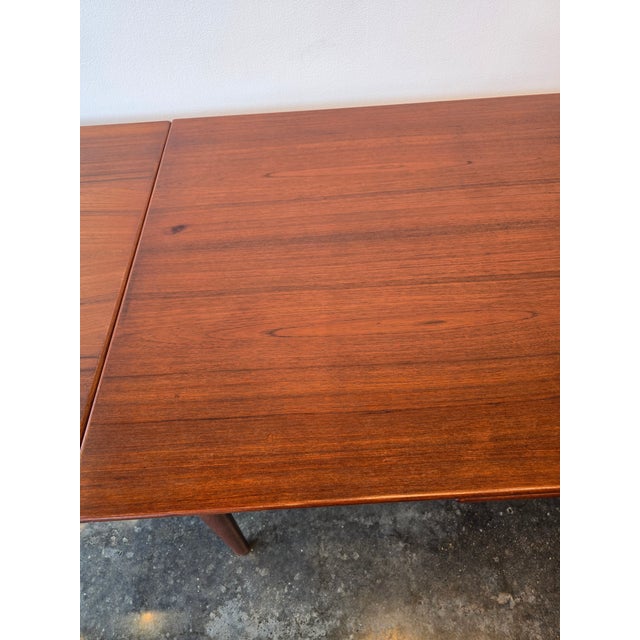 Wood Peter Hvidt & Orla Mølgaard for John Stuart Teak Drawleaf Dining Table MCM Vintage Danish For Sale - Image 7 of 16