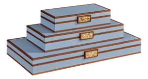 Maitland-Smith Light Blue Stacking Boxes