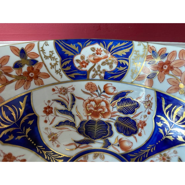 1970s Large Scale Vintage Hand Painted Imari Bowl For Sale - Image 5 of 12