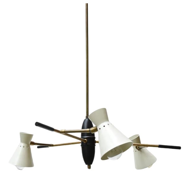 Pendant Light with Articulating Shades by Luigi Sarfati, 1950s For Sale