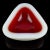 Seguso Vintage Seguso Murano Deep Red Opal White Alabastro Italian Art Glass Triangle Shaped Bowl For Sale - Image 4 of 7
