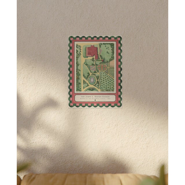 Atelier Aria Lumae the Grand Estate Cartography Set of 2 Shore Estate Faux Sculpted Border Fine Art Hge Gallery Board Print 18 X 24 For Sale - Image 15 of 18