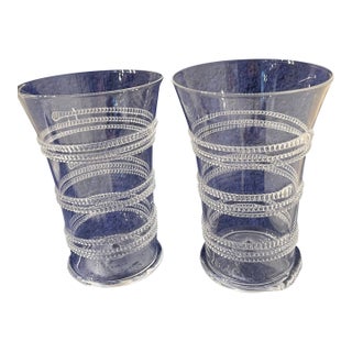 Handblown Signed "Amalia" Tumblers From Juliska Glassware - a Pair For Sale