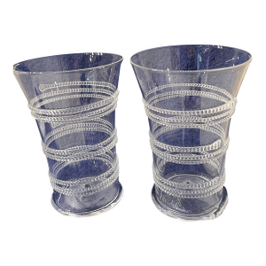 Handblown Signed "Amalia" Tumblers From Juliska Glassware - a Pair