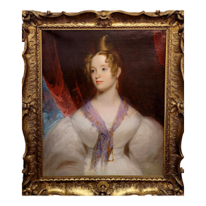 Sir Martin Archer Shee -Portrait of a Young Aristocratic Lady-19th Century Oil Painting