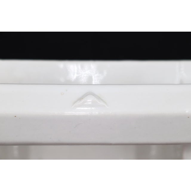 Traditional Vintage White Ceramic Bathroom Soap Dish With Handle For Sale - Image 3 of 9