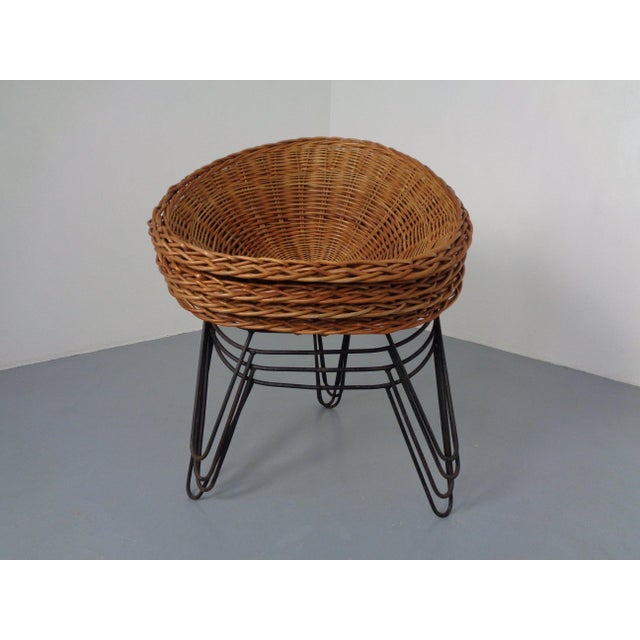 Mid-Century Bamboo Chairs attributed to Janine Abraham and Dirk Jan Rol, France, Set of 4 For Sale - Image 6 of 17