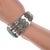 6.5" c1930's Navajo Ingot Silver and turquoise bracelet with whirling logs For Sale - Image 4 of 7