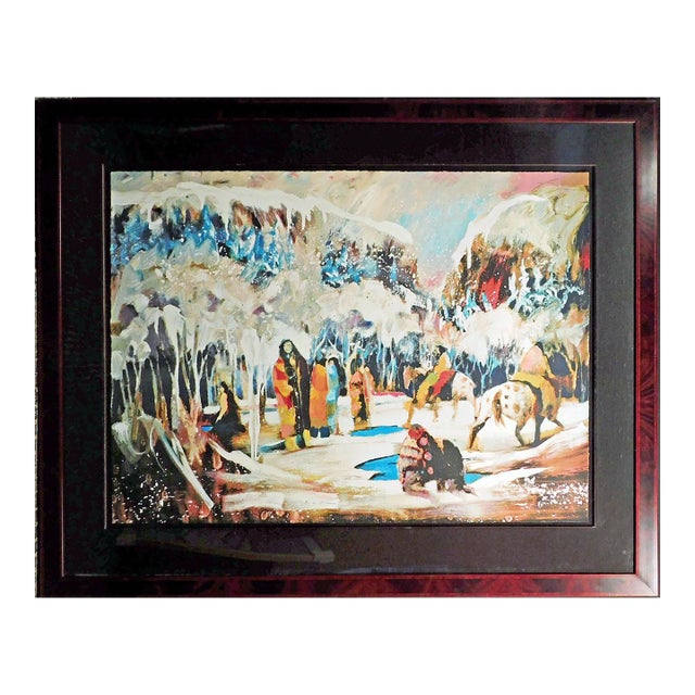 Earl Biss "The Ice Fisherman" Hand Signed With Custom Frame Make an Offer #169 For Sale