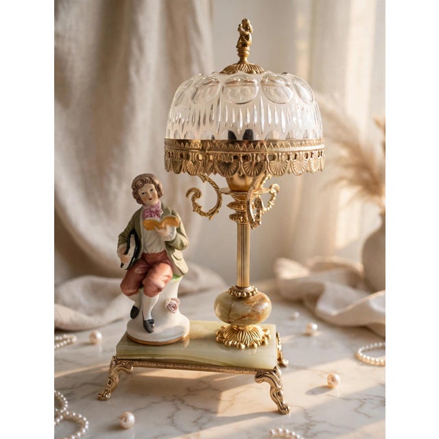 20th Century Ceramic Lamps, Set of 2, in Very Good conditions. Designed 1890 to 1919 European Plug (up to 250V).The wiring...