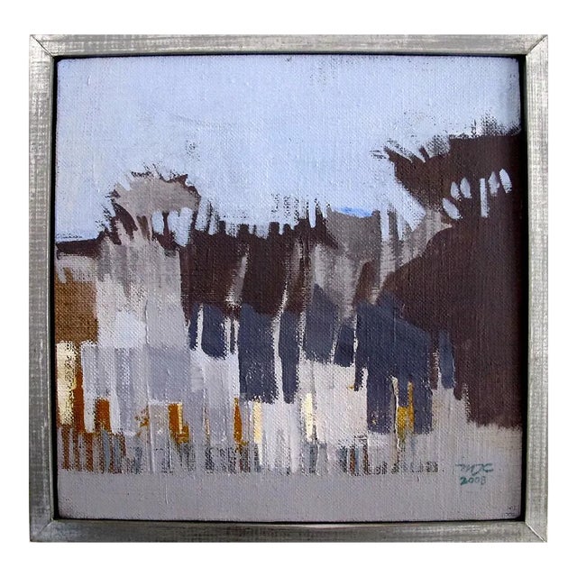 Penumbra Atardecer, Abstract Landscape Painting, Contemporary Bold Colors Framed, 2008 For Sale