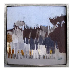 Penumbra Atardecer, Abstract Landscape Painting, Contemporary Bold Colors Framed, 2008