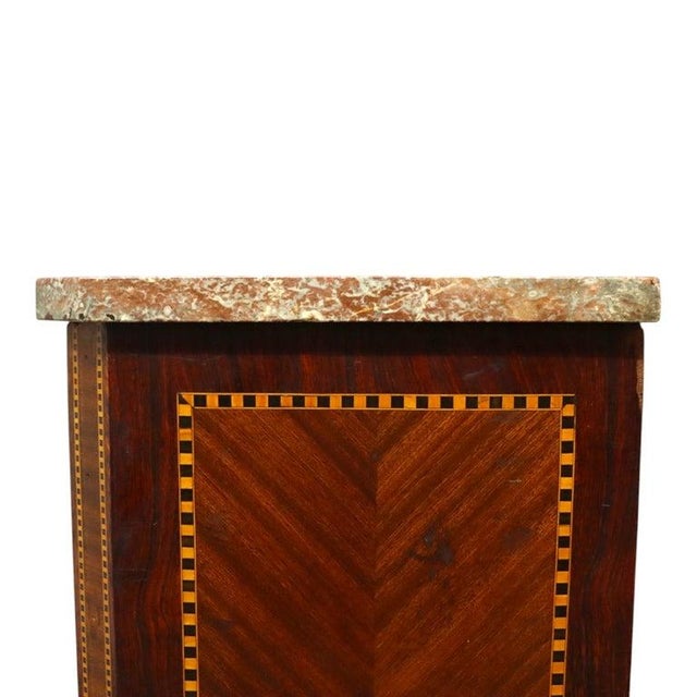 Louis XVI Style Mahogany, Rouge Marble & Ormolu Inlaid 5-Drawer Lingerie Chest For Sale - Image 10 of 15