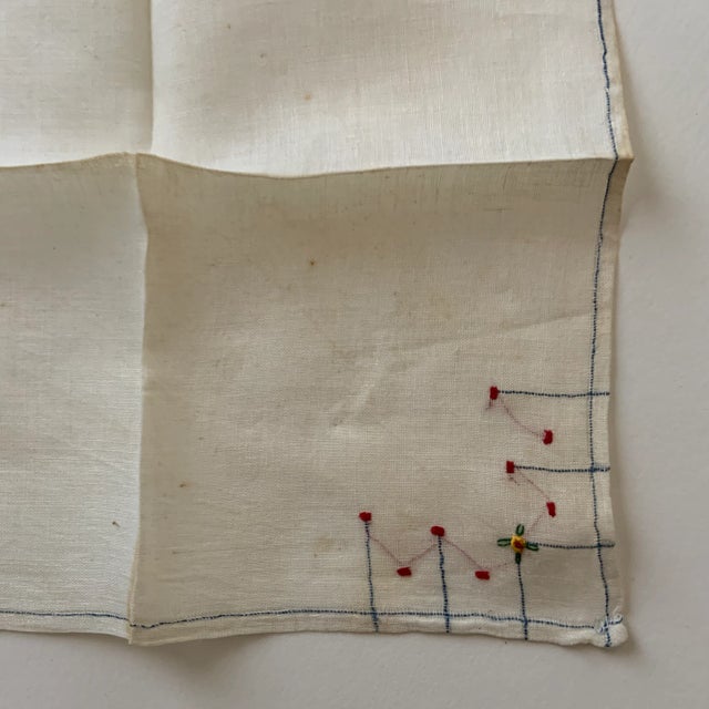 Vintage Chinese Hand Embroidered Tulle Napkins - Set of 12 For Sale - Image 4 of 5