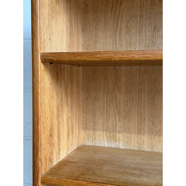 Wood In Style of Henning Kjærnulf Oak Bookcase Cabinet Hutch Drop Front Desk Denmark 1960s For Sale - Image 7 of 10
