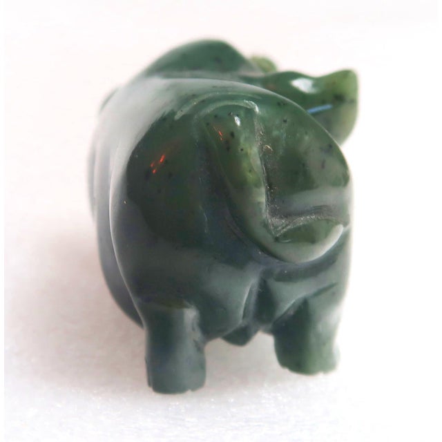 Late 20th Century Miniature Hand-Carved Piglet of Nephrite Jade For Sale In Miami - Image 6 of 18