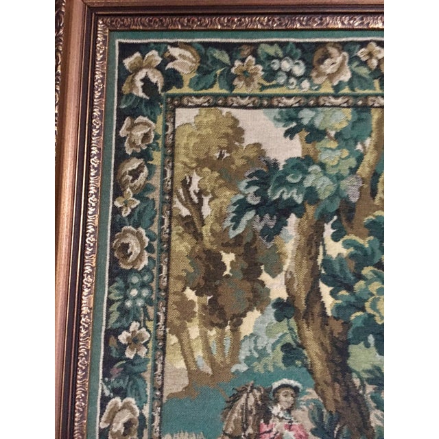 French Needlepoint Tapestry, Framed - 2 of 2 For Sale - Image 4 of 11