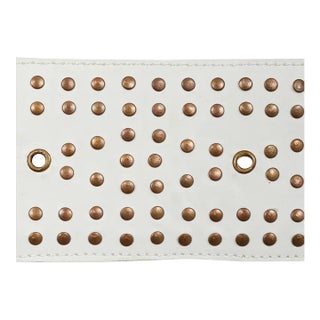 Sample - Schumacher Studded Leather Trim in Ivory For Sale