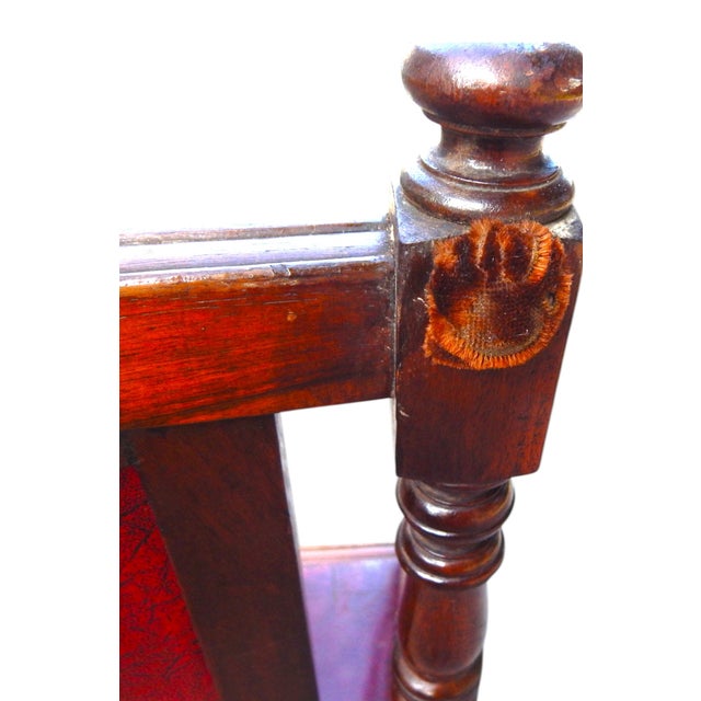 Ornately Hand Carved English 19th Century Antique Mahogany Chair For Sale - Image 9 of 13