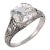 1930s Art Deco Gia 1.59 Carat Diamond Platinum Engagement Ring, Size 5.75 For Sale