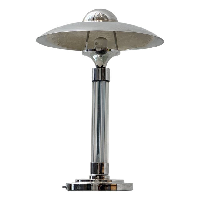 French Art Deco Table Lamp in Chrome-Plated Metal, 1930s For Sale