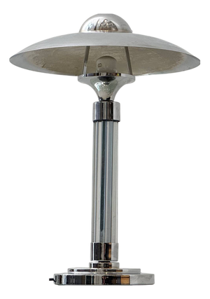 French Art Deco Table Lamp in Chrome-Plated Metal, 1930s