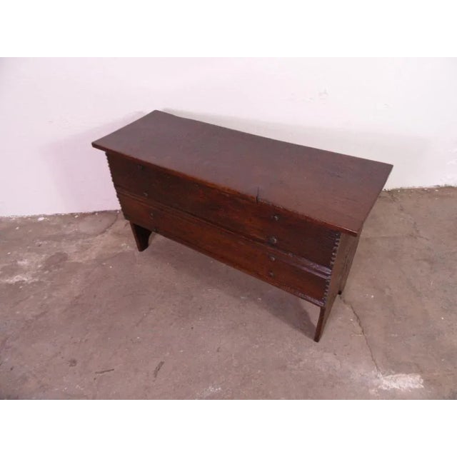 Small Antique Oak Chest For Sale - Image 9 of 13