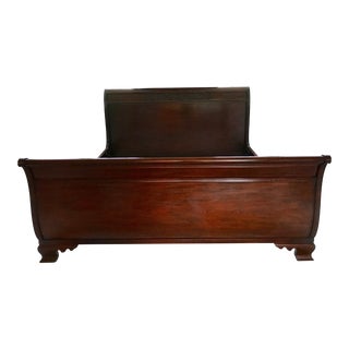 Chippendale Henkel Harris Mahogany King Sleigh Bed For Sale