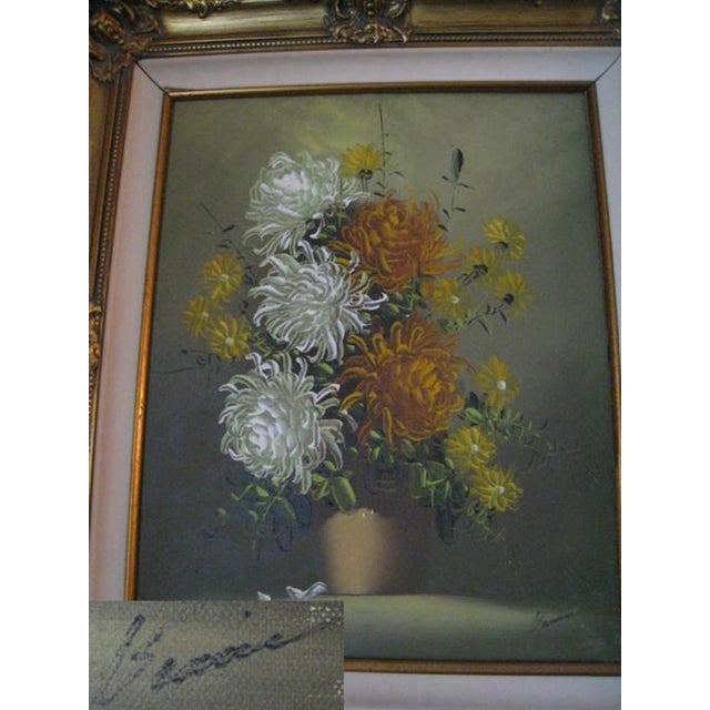 Mid-Century Modern 1960s Oil Painting by Baccie 24 X 28 "California School of Painters" Floral Still Life Scene For Sale - Image 3 of 10