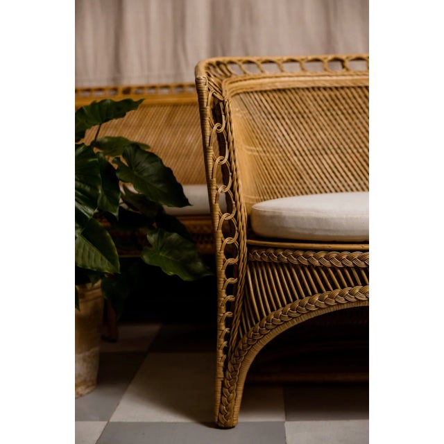 1970s Moroccan Loveseat - 75" For Sale - Image 4 of 9