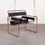 Pair of vintage Marcel Breuer Wassily style black leather and chrome chairs