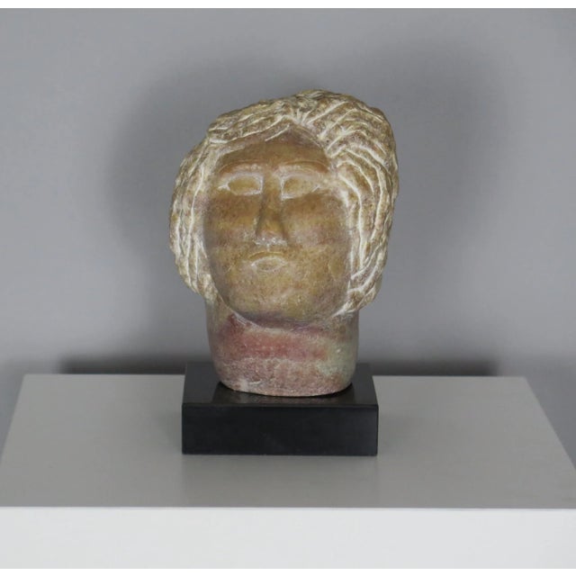 Pink Vintage Greek Stone Mythological Figural Sculpture For Sale - Image 8 of 8