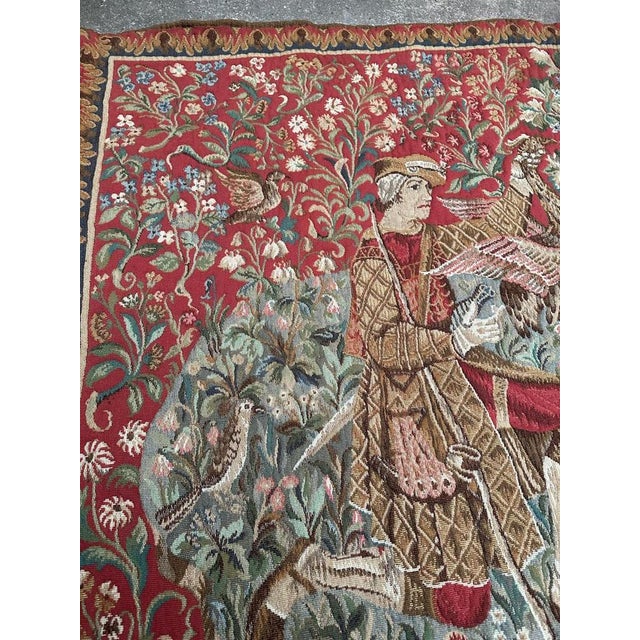 Textile Vintage French Aubusson Jaquar Woven Tapestry, 1970s For Sale - Image 7 of 15